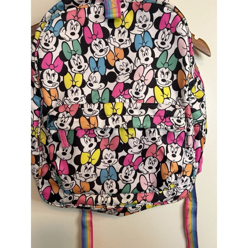 Authentic Disney Store Minnie Mouse Girls Pink Backpack 3D Ears Utility Pockets